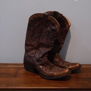 Stetson Western Cowboy Boots Brown Leather size 11D